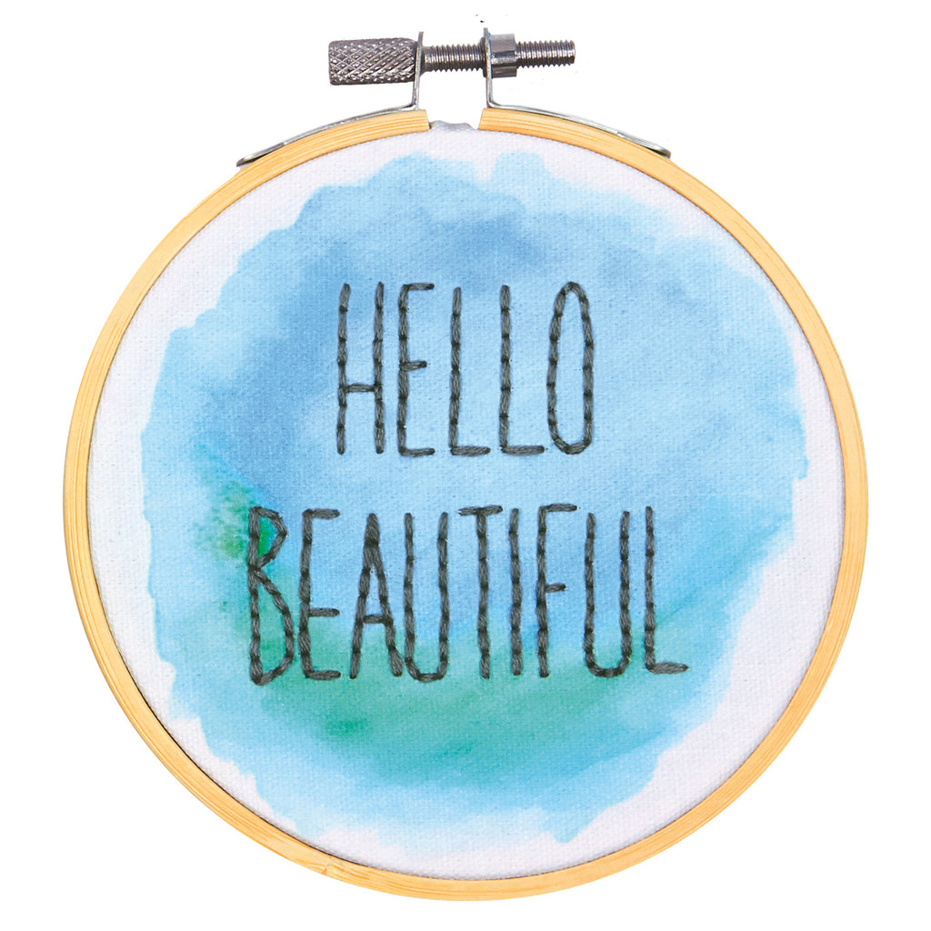 Embroidery Kit with Hoop: Crewel: Hello Beautiful