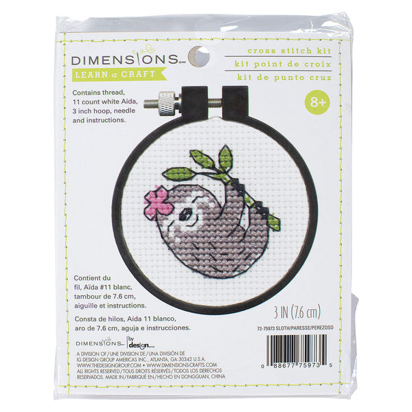 Learn-a-Craft: Stamped Cross Stitch Kit: Sloth