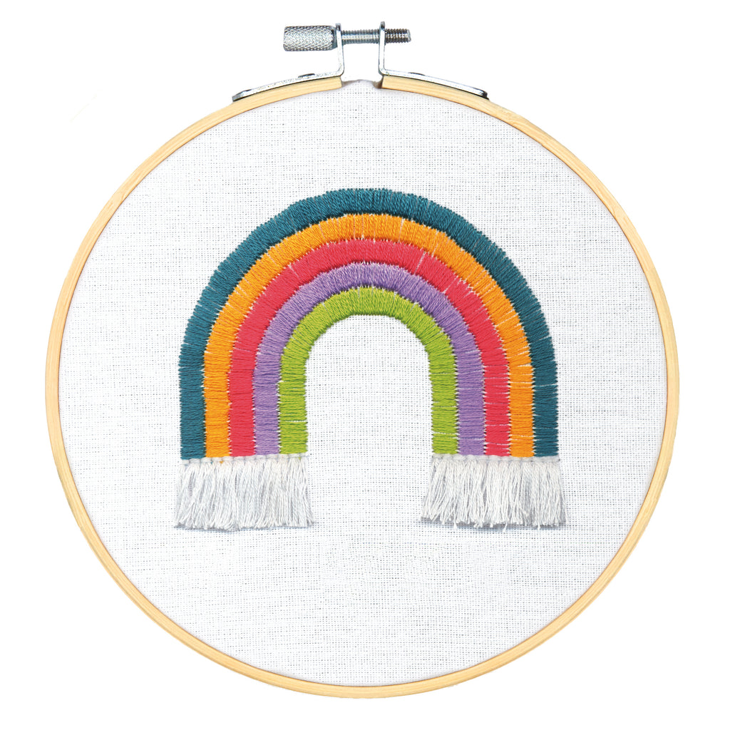 Embroidery Kit with Hoop: Crewel: Rainbow