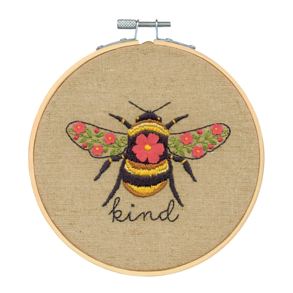 Embroidery Kit with Hoop: Crewel: Bee Kind