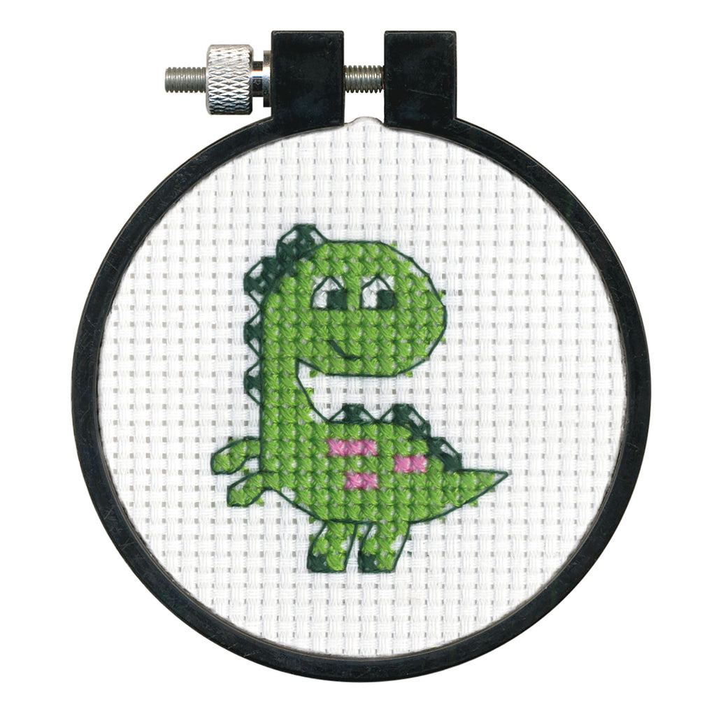Learn-a-Craft: Stamped Cross Stitch Kit with Hoop: Dino