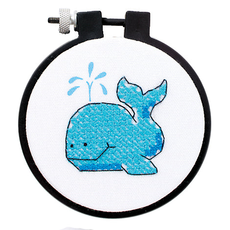 Stamped Cross Stitch Kit with Hoop: Learn-a-Craft: The Whale