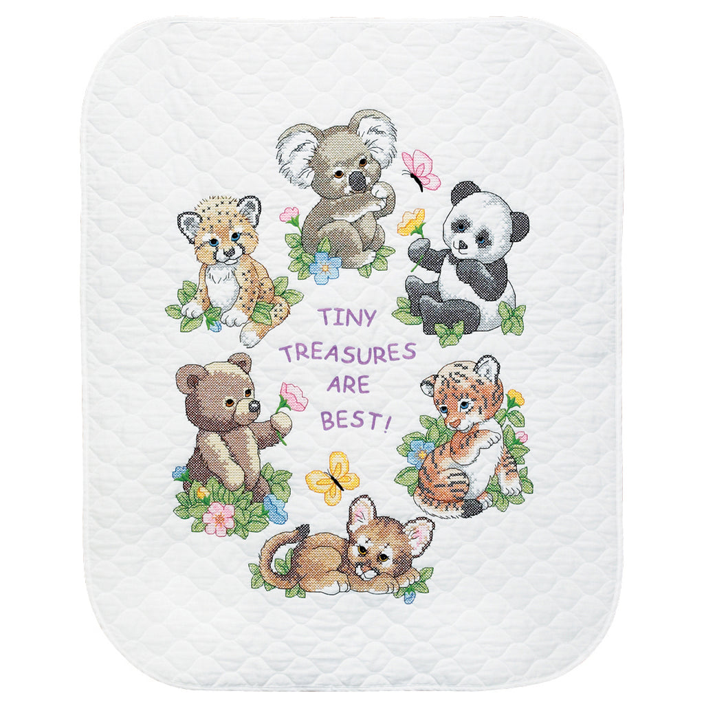 Stamped Cross Stitch Kit: Quilt: Baby Animals