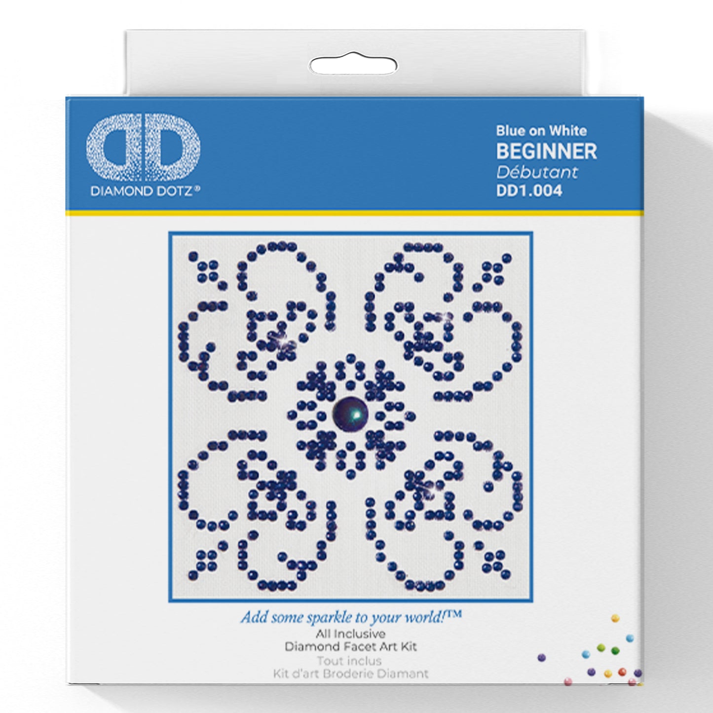 Diamond Painting Kit: Blue on White