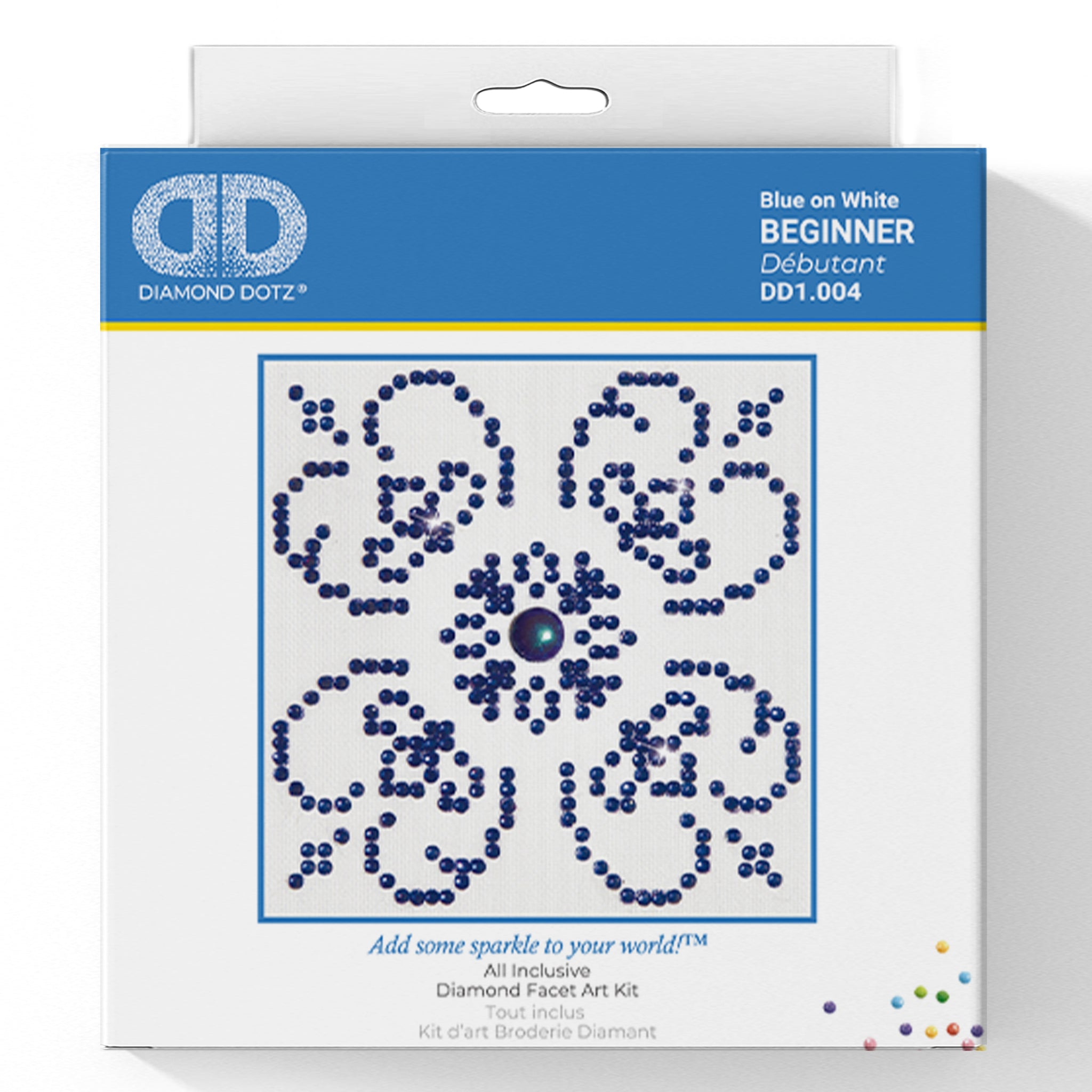 Diamond Painting Kit: Blue on White