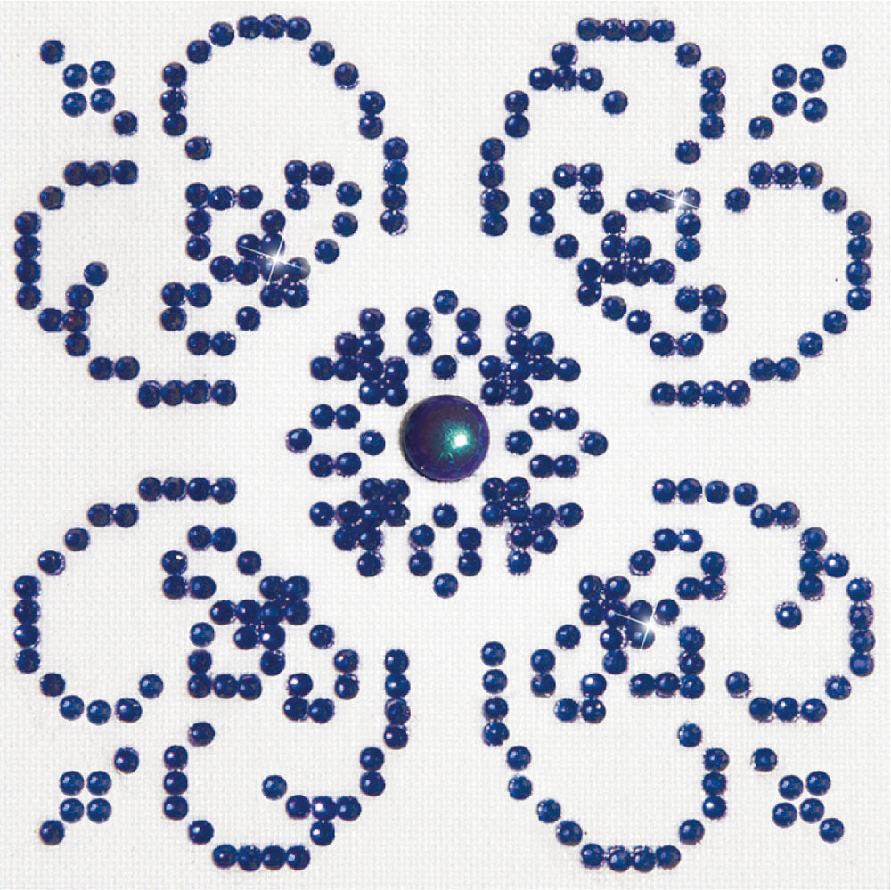 Diamond Painting Kit: Blue on White