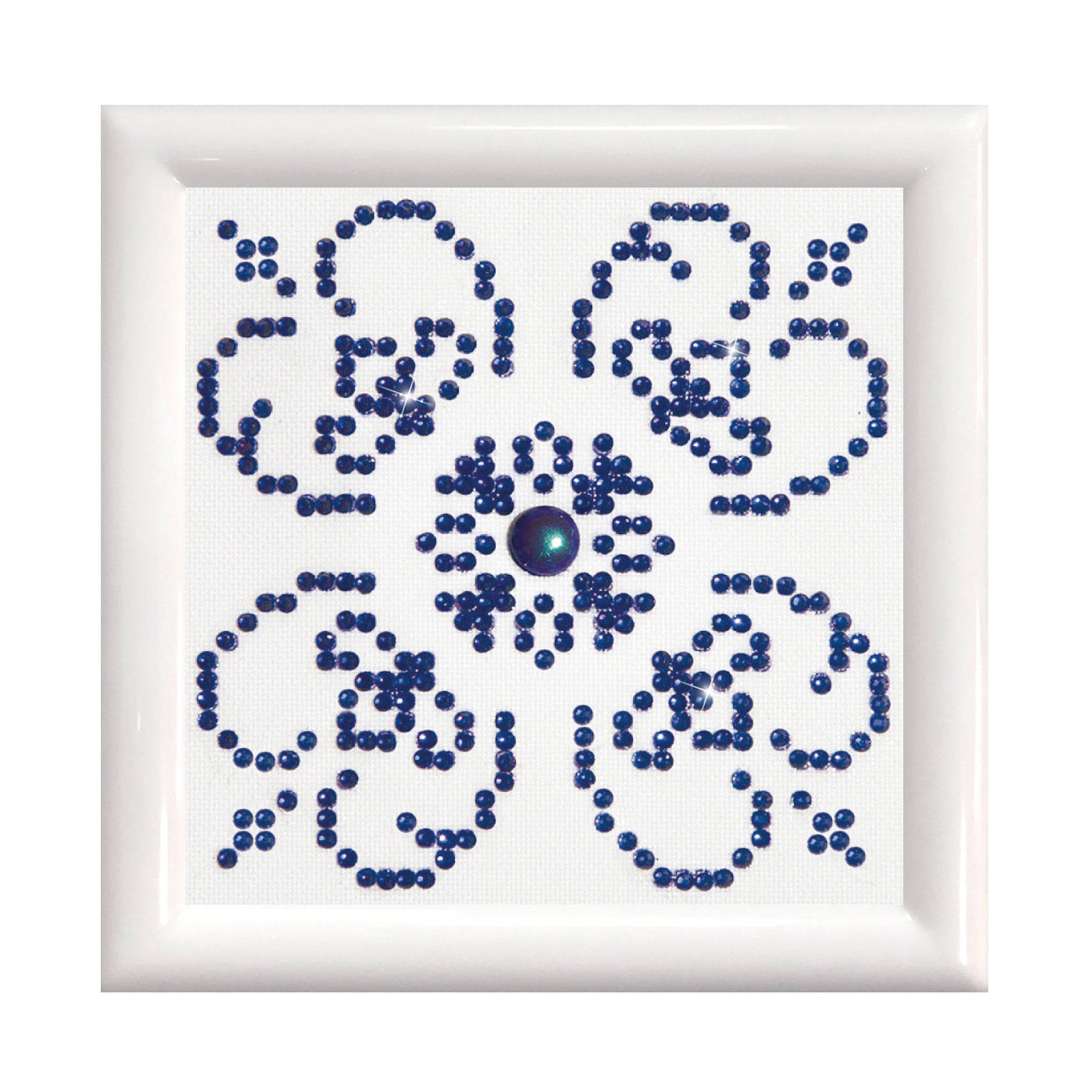 Diamond Painting Kit: Blue on White