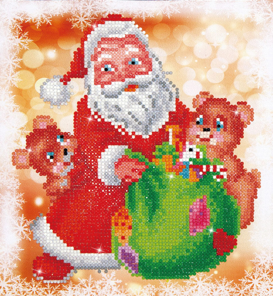 Diamond Painting Kit: Santa and Teddies