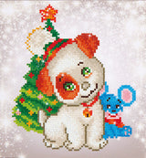 Diamond Painting Kit: Christmas Pup and Mouse