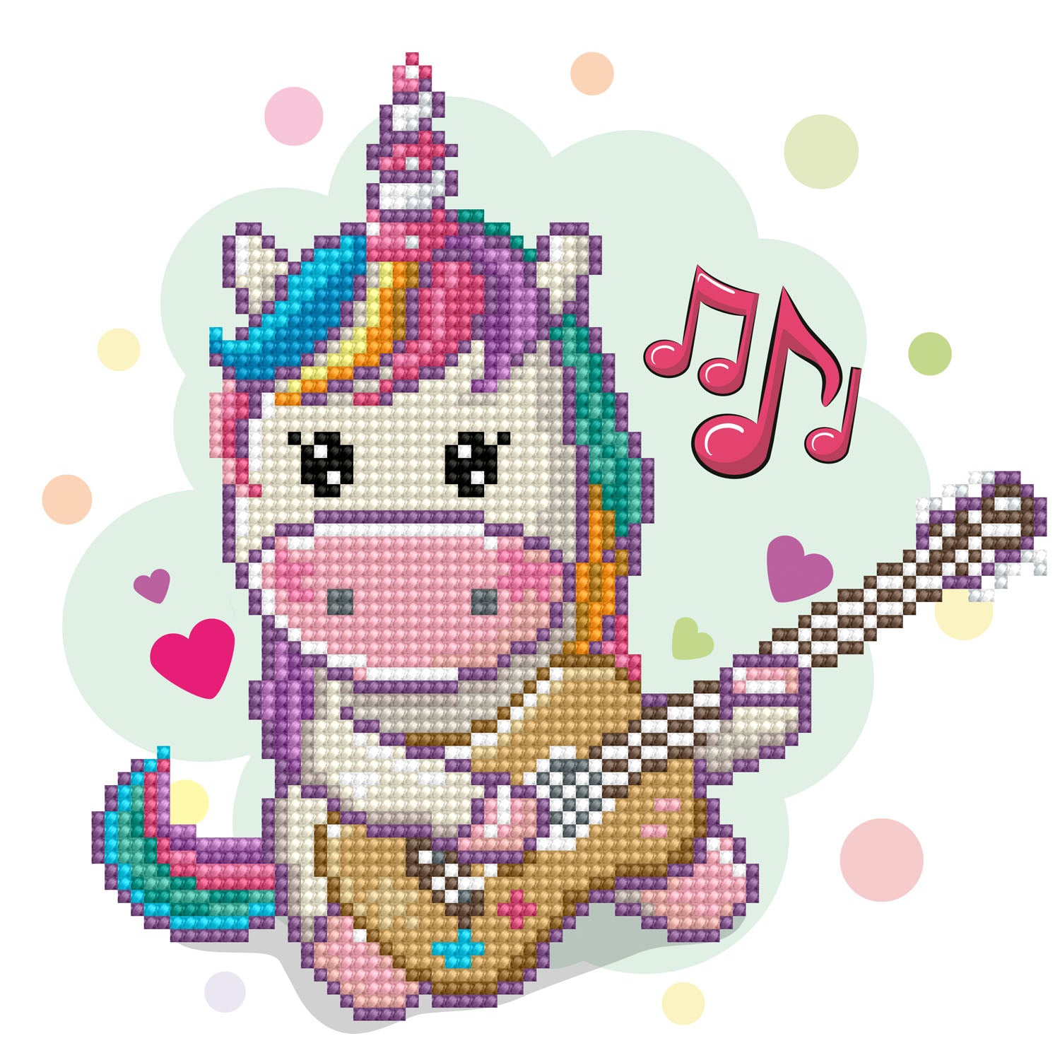Diamond Painting Kit: Music Fills My Heart
