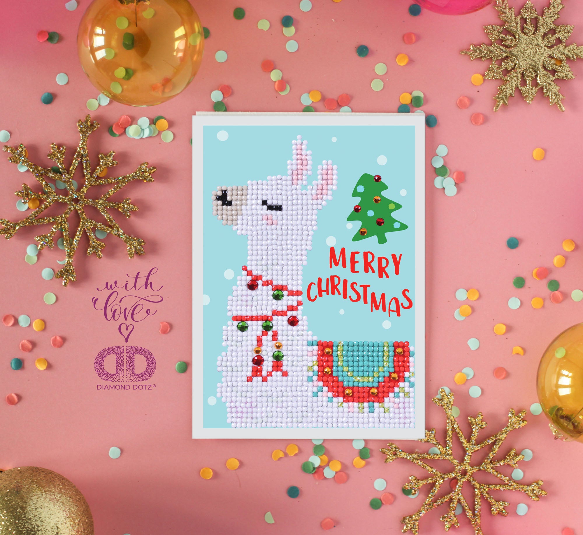 Diamond Painting Kit: Greeting Card Kit: Christmas Llama