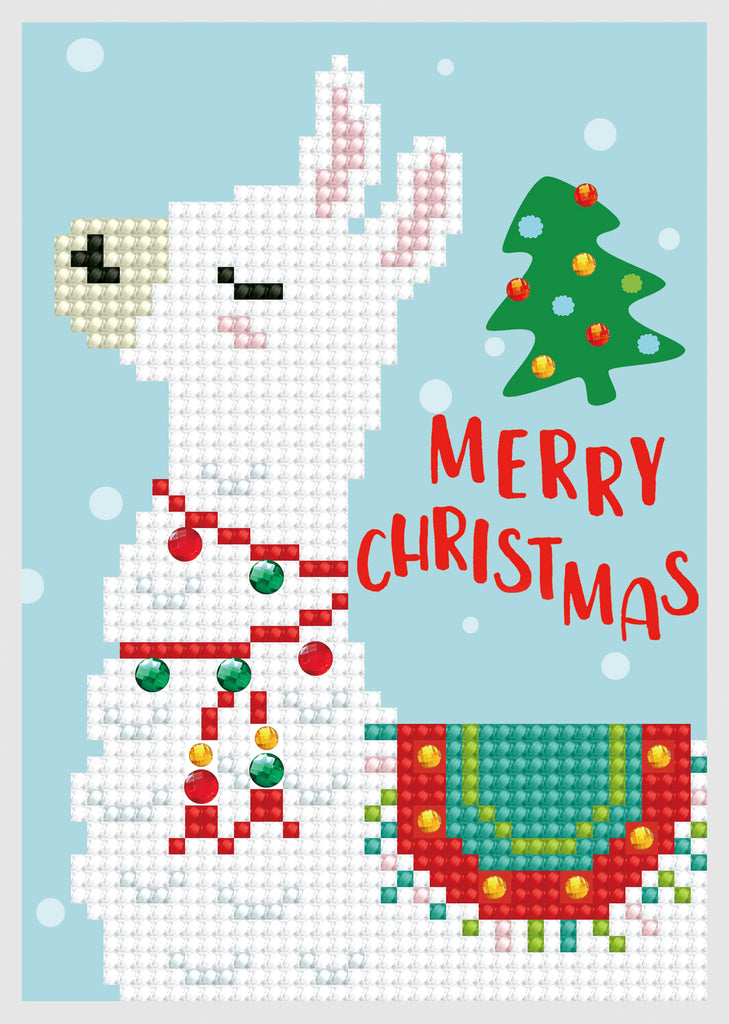 Diamond Painting Kit: Greeting Card Kit: Christmas Llama