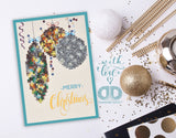 Diamond Painting Kit: Greeting Card Kit: Merry Christmas Baubles: Antique