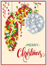 Diamond Painting Kit: Greeting Card Kit: Merry Christmas Baubles: Traditional
