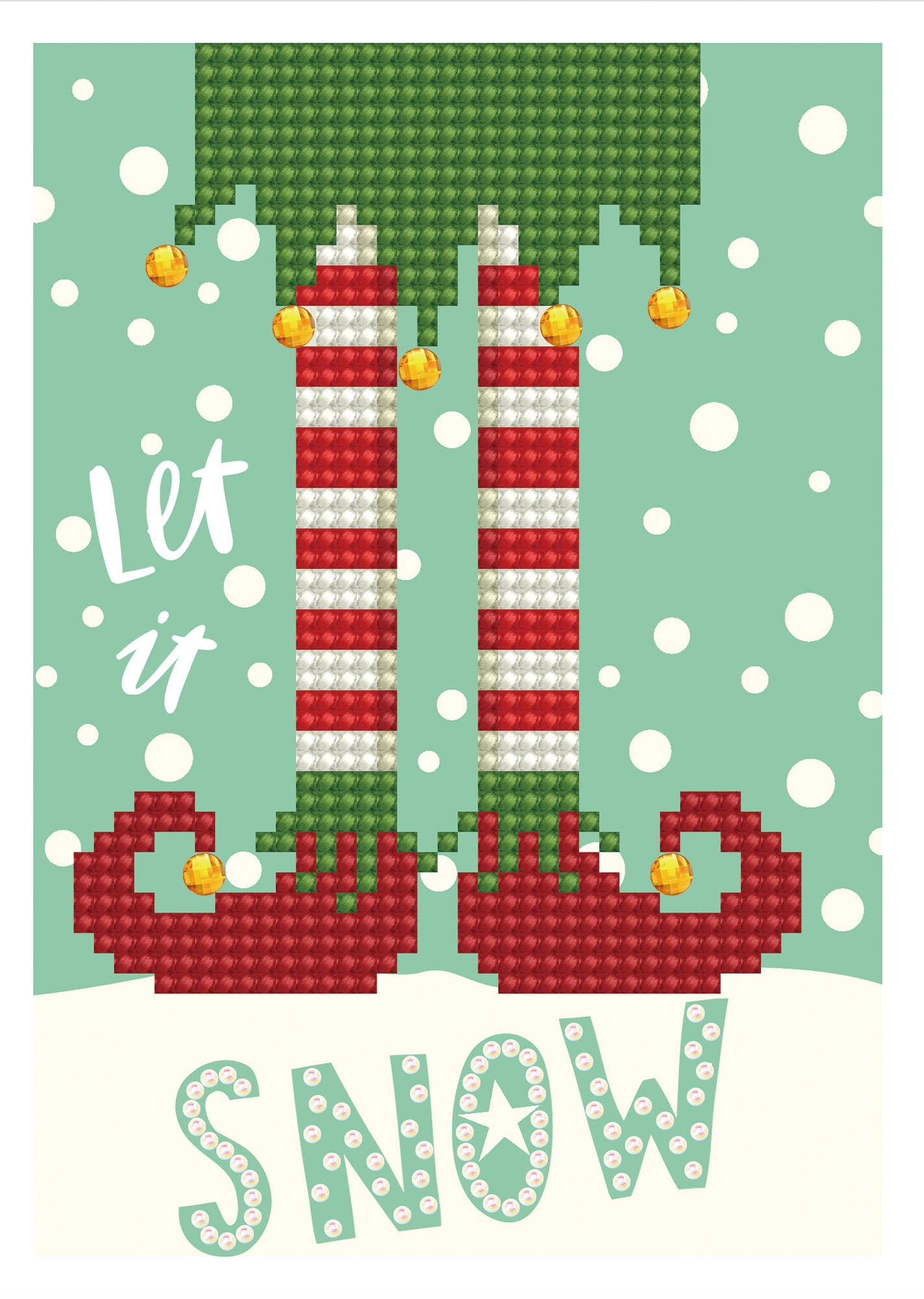 Diamond Painting Kit: Greeting Card Kit: Let it Snow