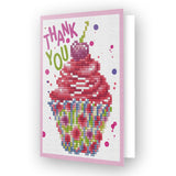 Diamond Painting Kit: Greeting Card Kit: Cup Cake Thank You