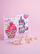 Diamond Painting Kit: Greeting Card Kit: Cup Cake Thank You