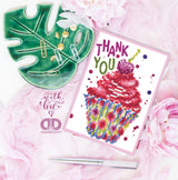 Diamond Painting Kit: Greeting Card Kit: Cup Cake Thank You