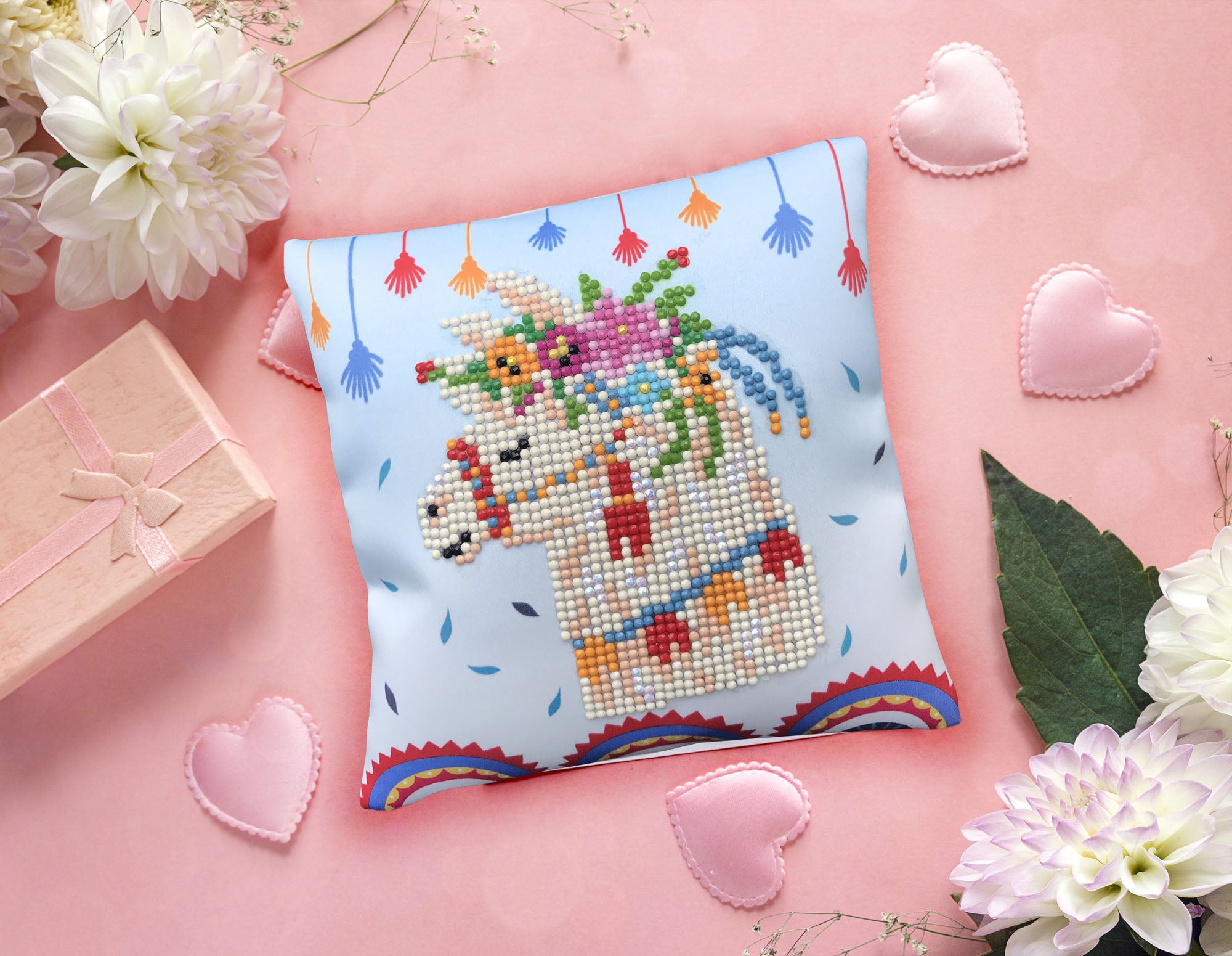 Diamond Painting Kit: Cushion: Llama Party
