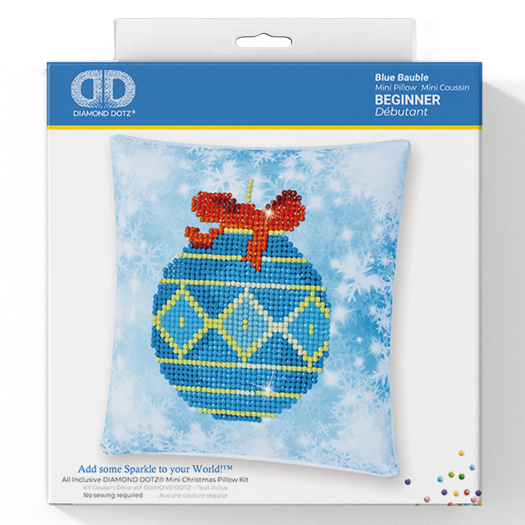 Diamond Painting Kit: Cushion: Blue Bauble