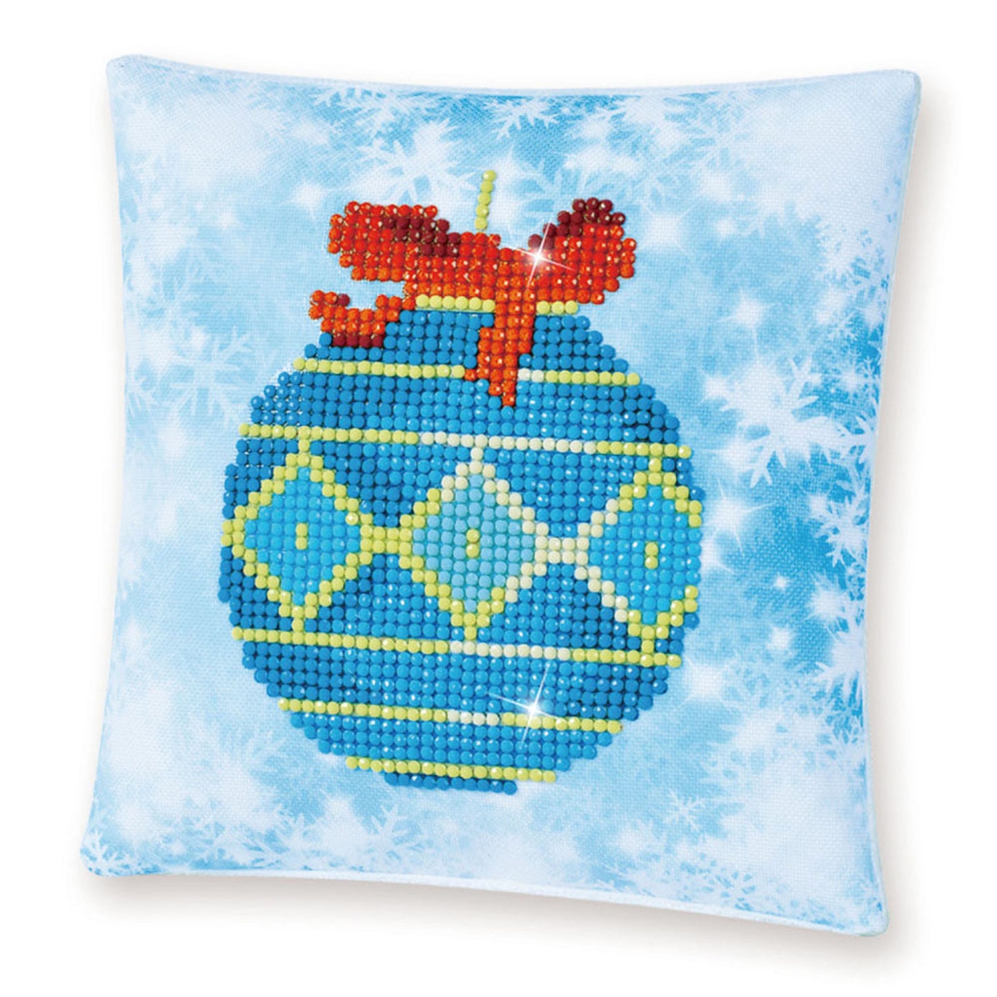 Diamond Painting Kit: Cushion: Blue Bauble