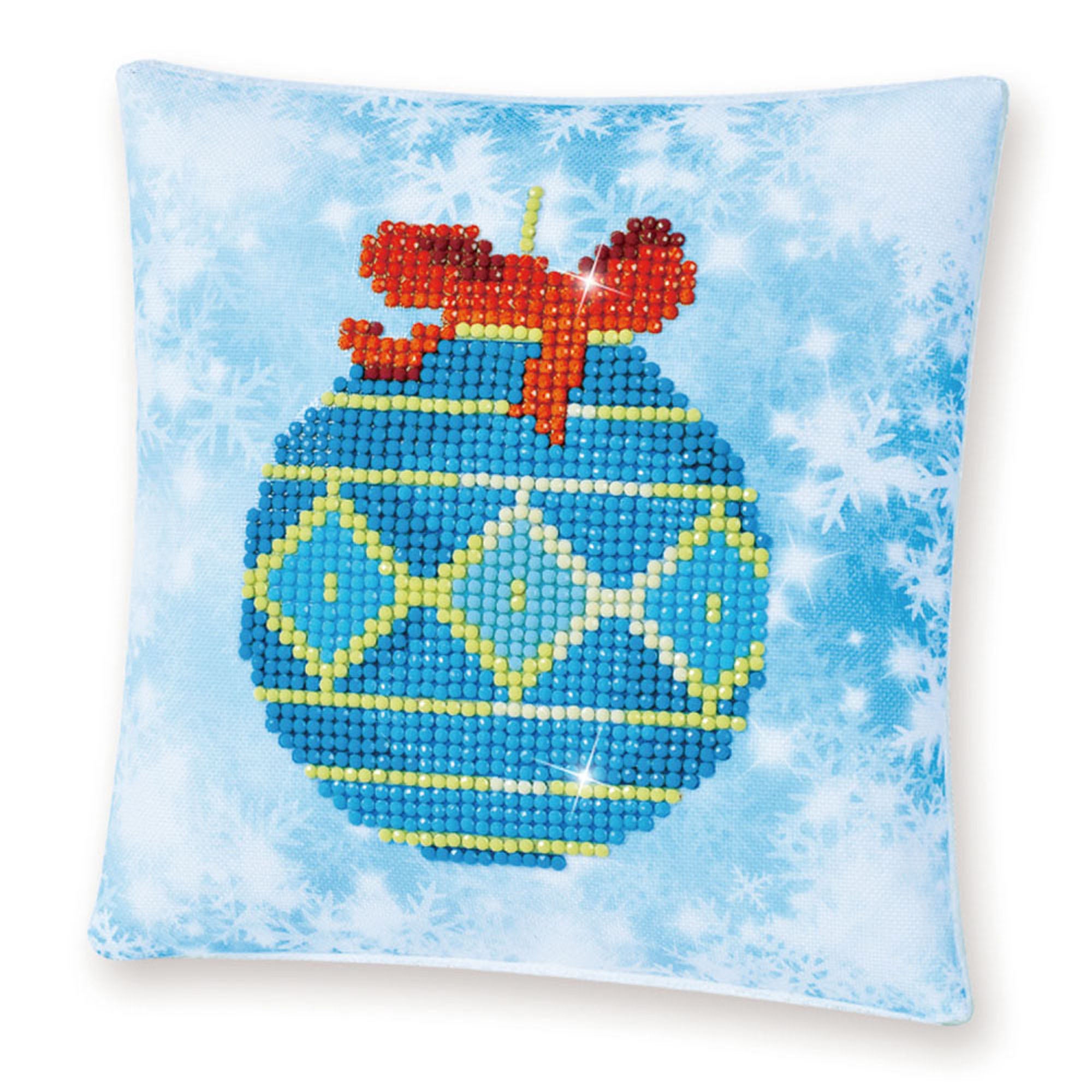 Diamond Painting Kit: Cushion: Blue Bauble