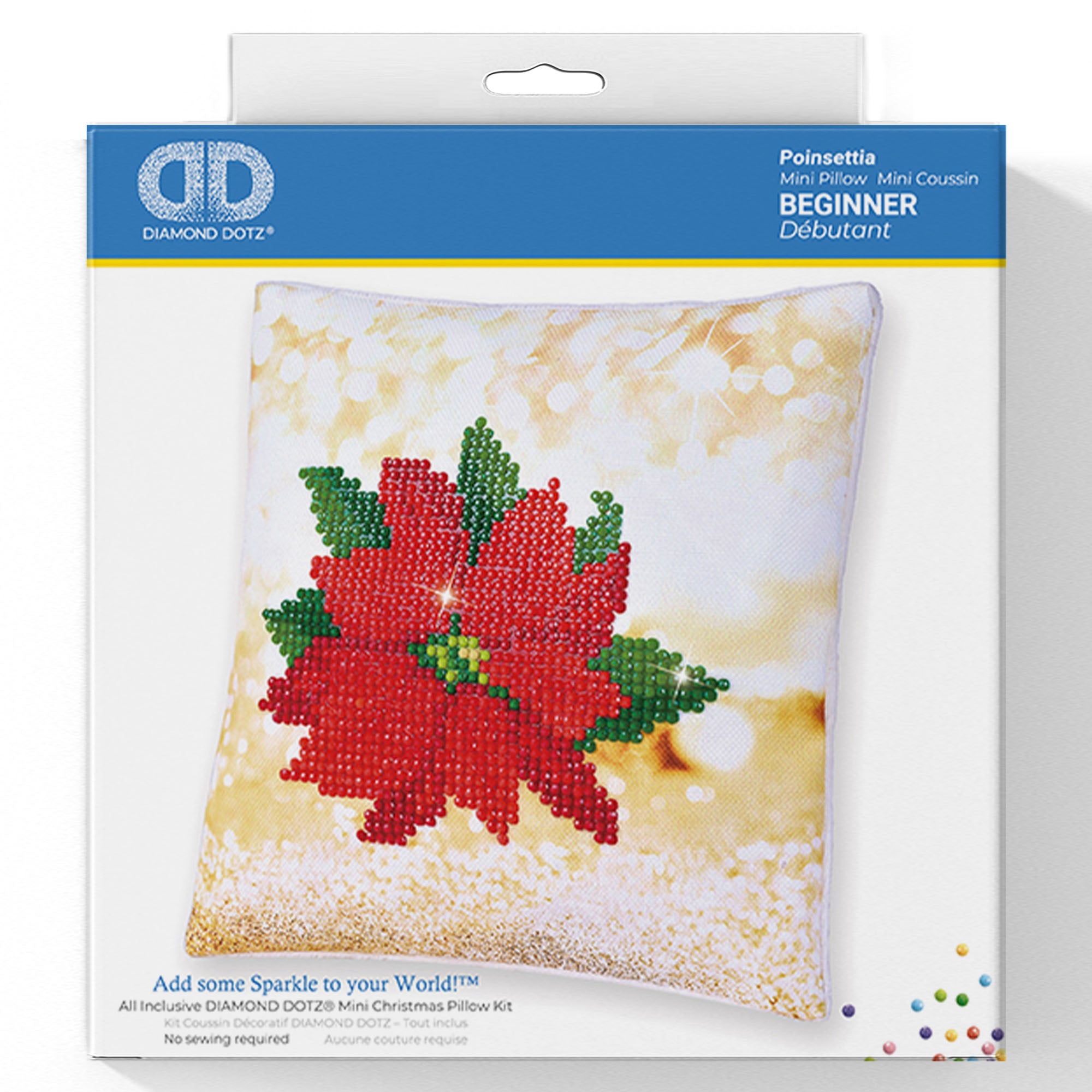 Diamond Painting Kit: Cushion: Poinsettia