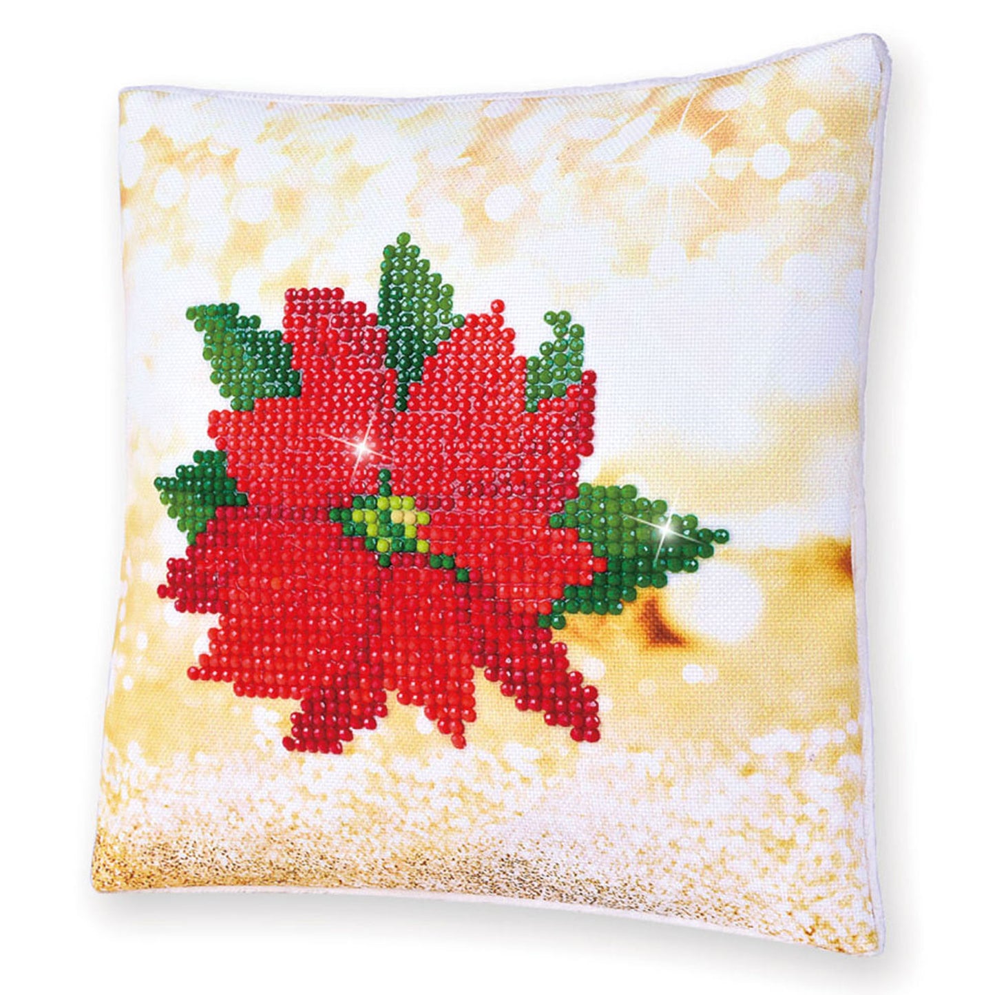 Diamond Painting Kit: Cushion: Poinsettia