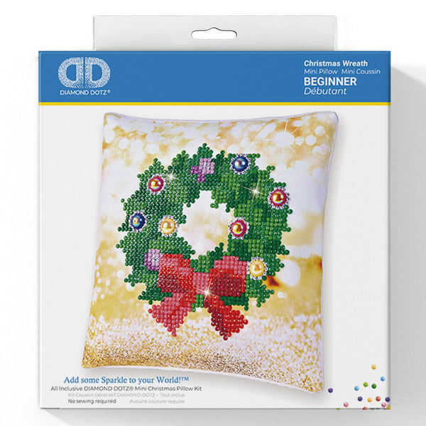 Diamond Painting Kit: Cushion: Christmas Wreath