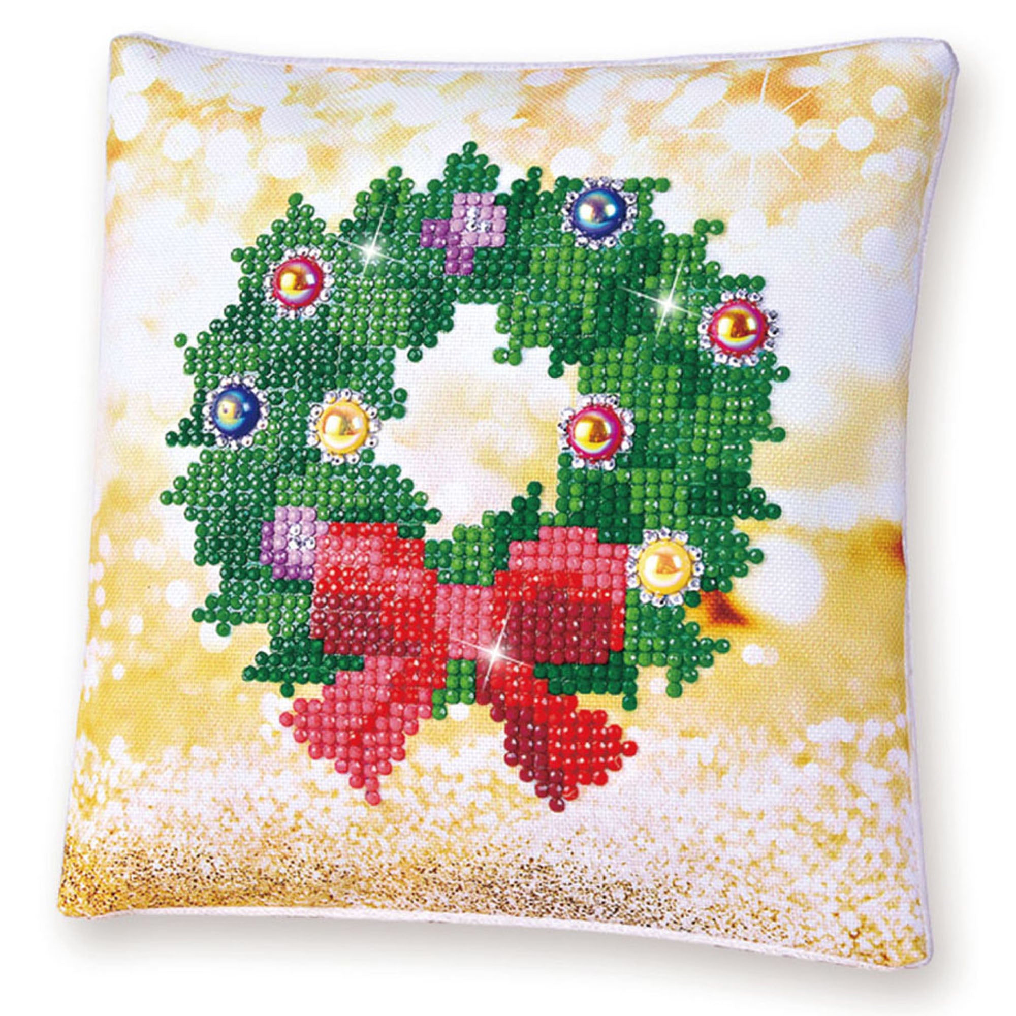 Diamond Painting Kit: Cushion: Christmas Wreath