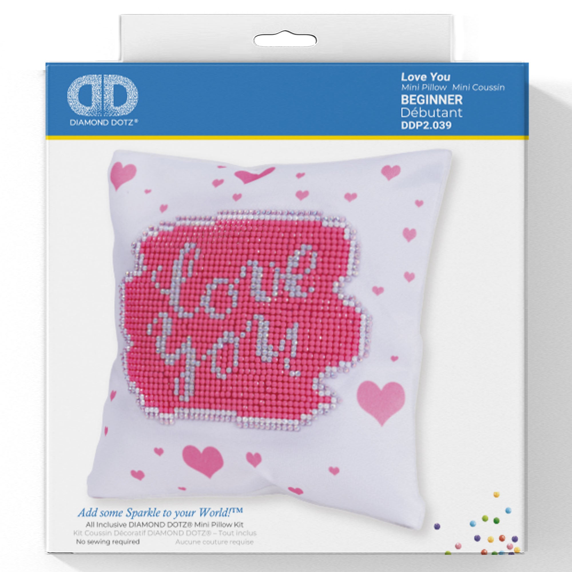 Diamond Painting Kit: Cushion: Love You