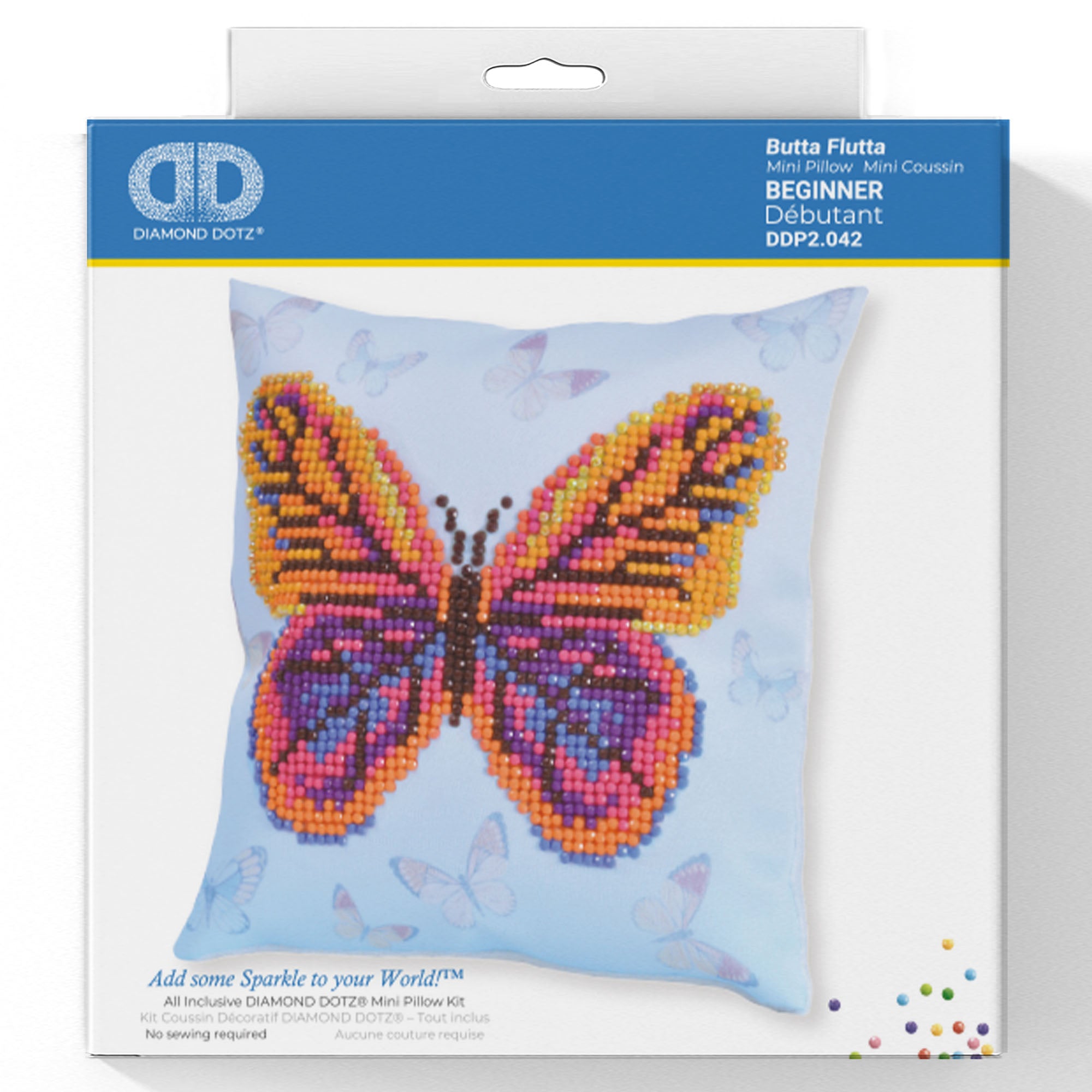 Diamond Painting Kit: Mini Pillow: Butta Flutta