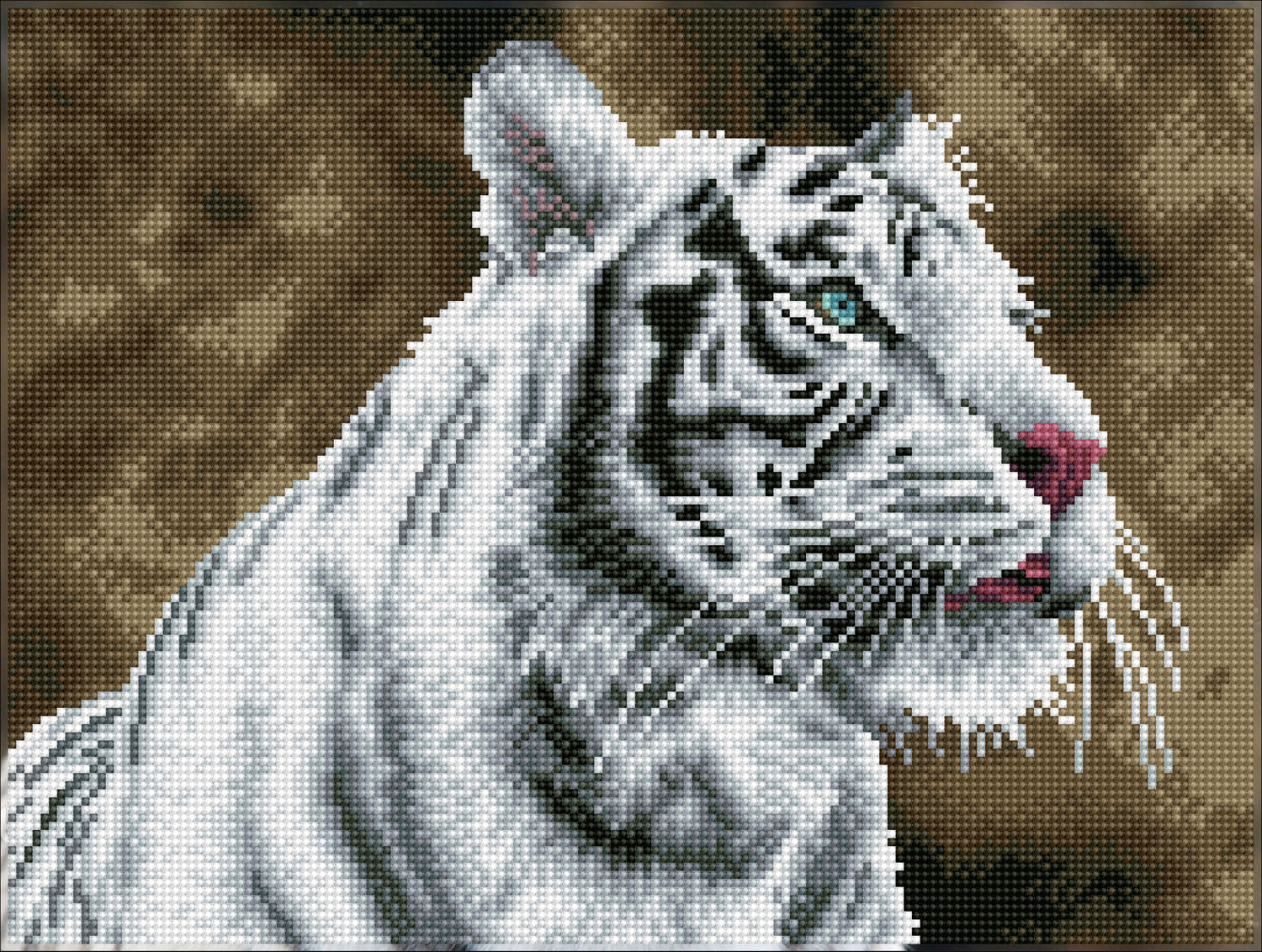 Diamond Dotz® Squares: Tiger Blanc