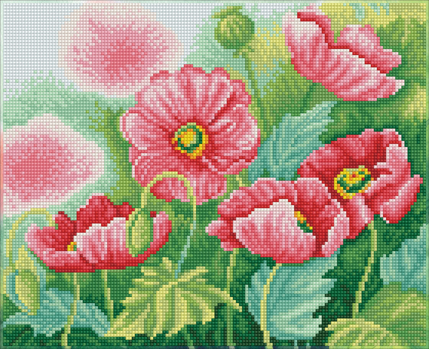 Diamond Dotz® Squares: Watercolour Poppies