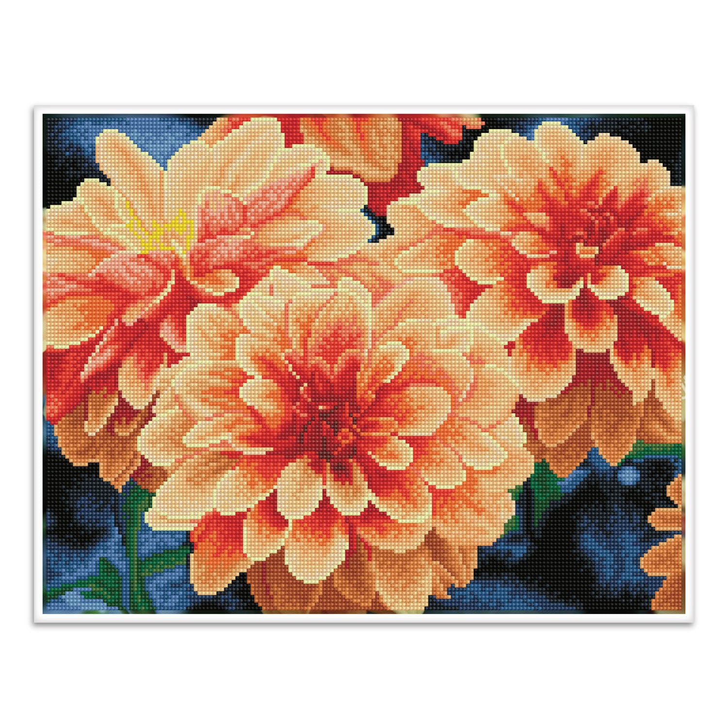 Diamond Dotz® Squares: Peach Dahlias
