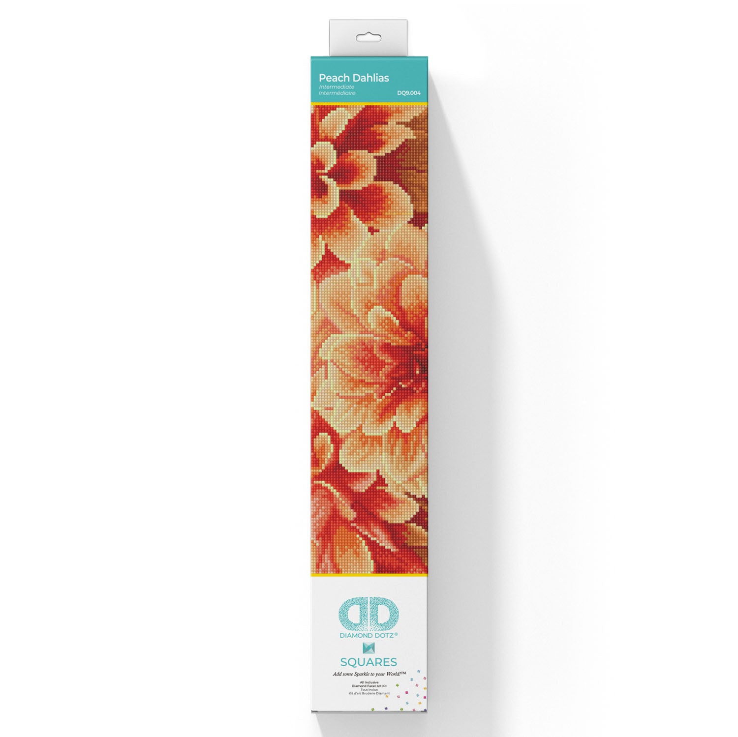 Diamond Dotz® Squares: Peach Dahlias