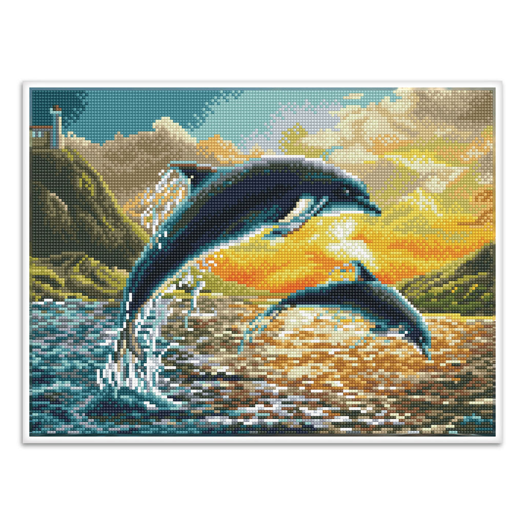 Diamond Dotz® Squares: Dolphin Sunset