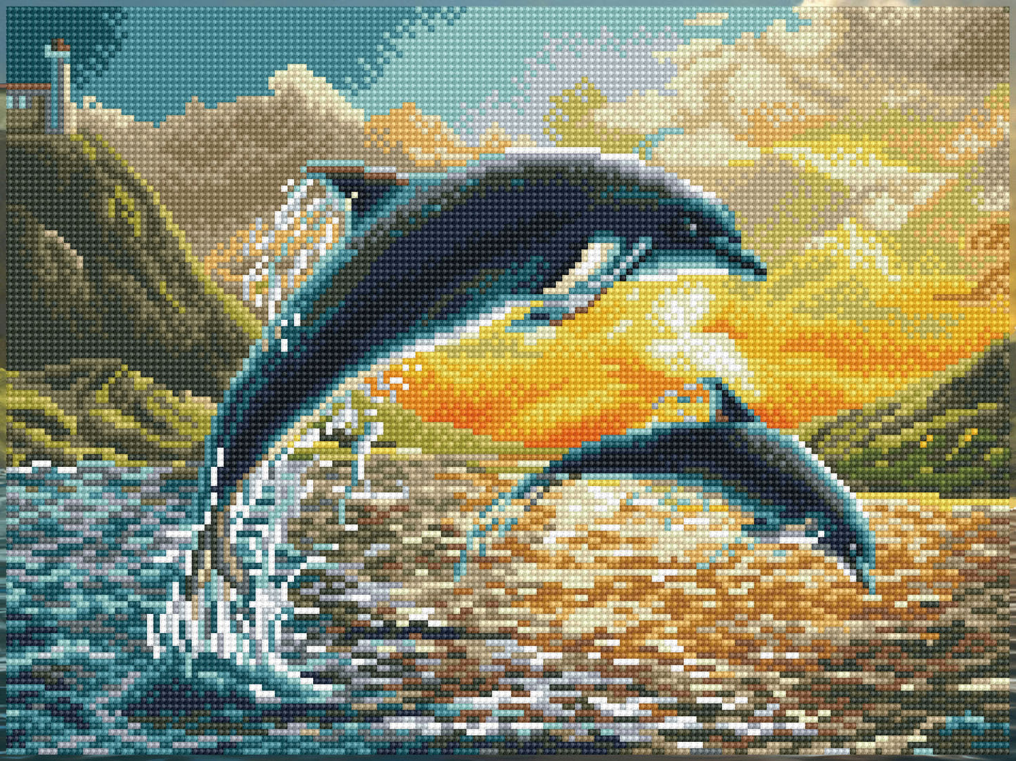 Diamond Dotz® Squares: Dolphin Sunset