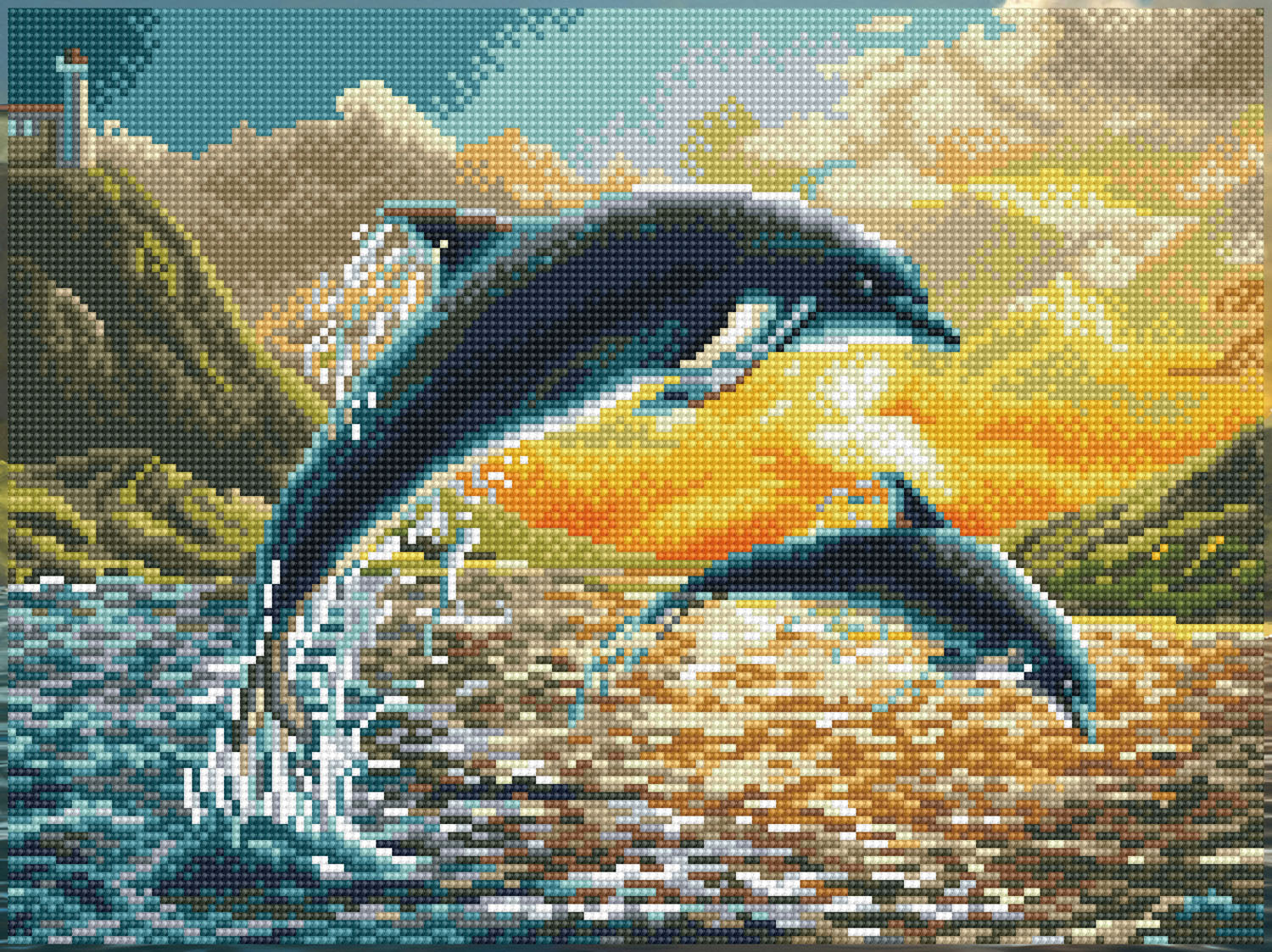 Diamond Dotz® Squares: Dolphin Sunset