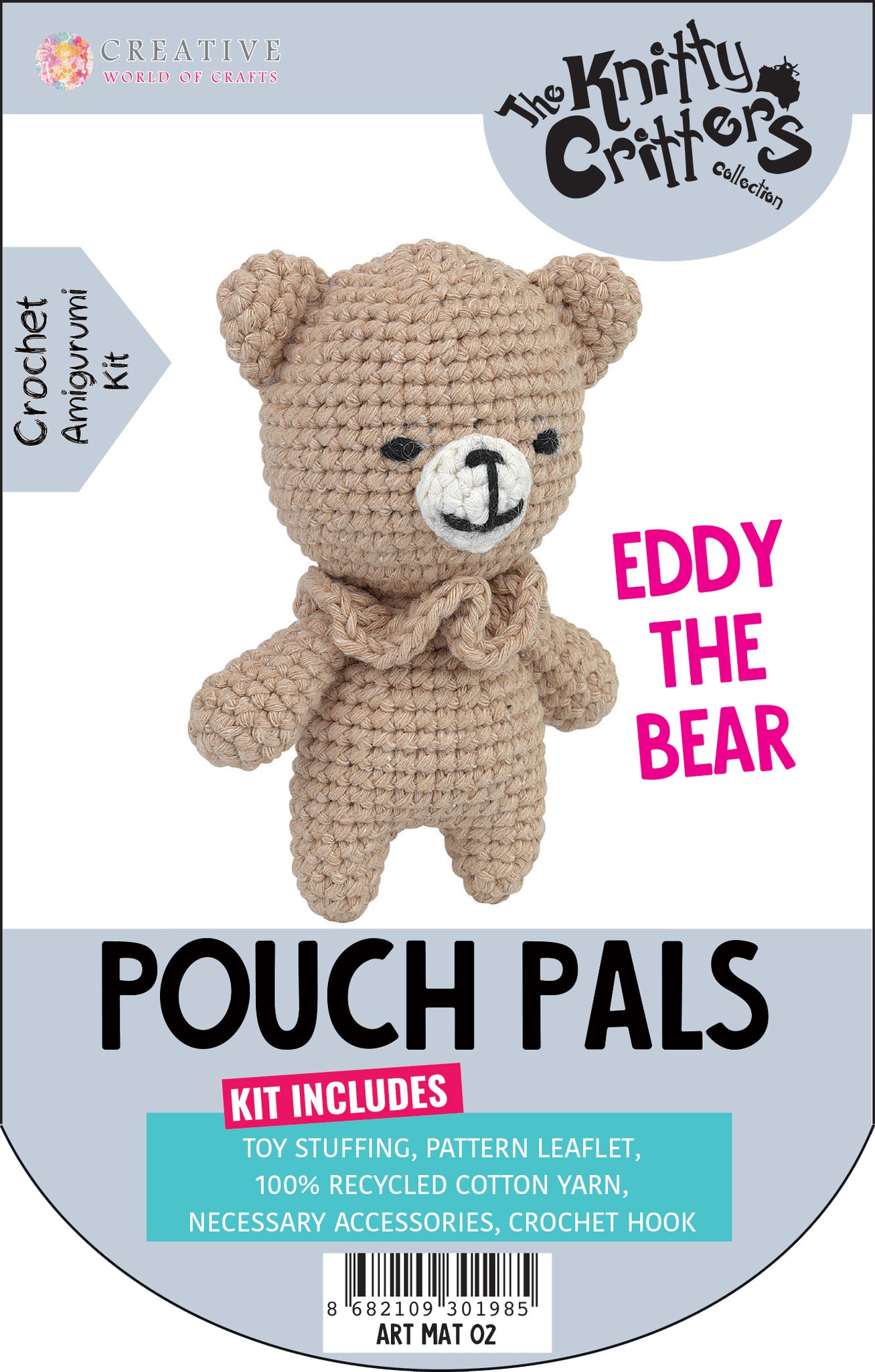 Knitty Critters - Pouch Pals - Eddy The Bear – Readicut