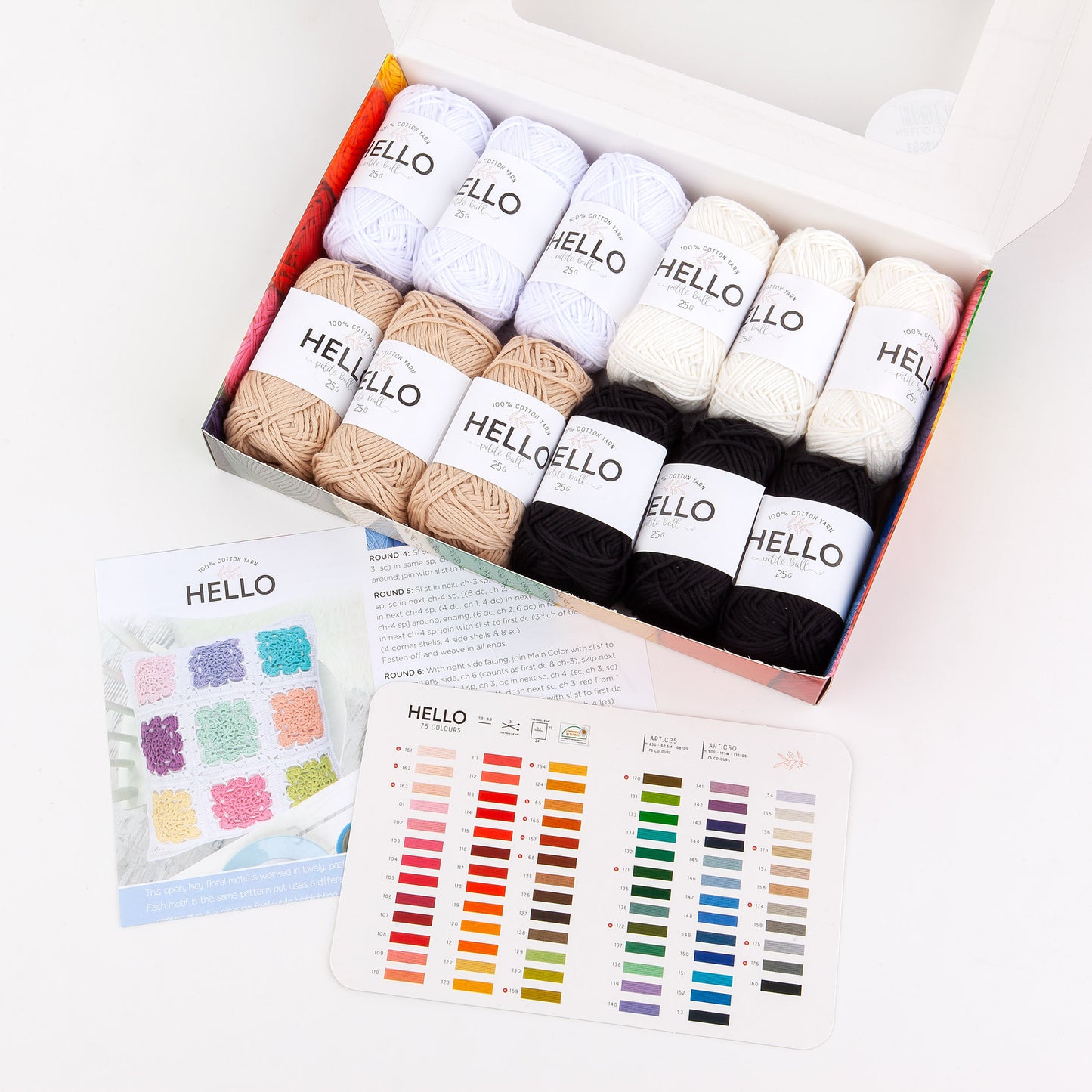 Hello Cotton Yarn - 12 x 25g Ball Collection - ESSENTIALS