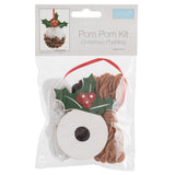Pom Pom Decoration Kit: Christmas Pudding: Pack of 4