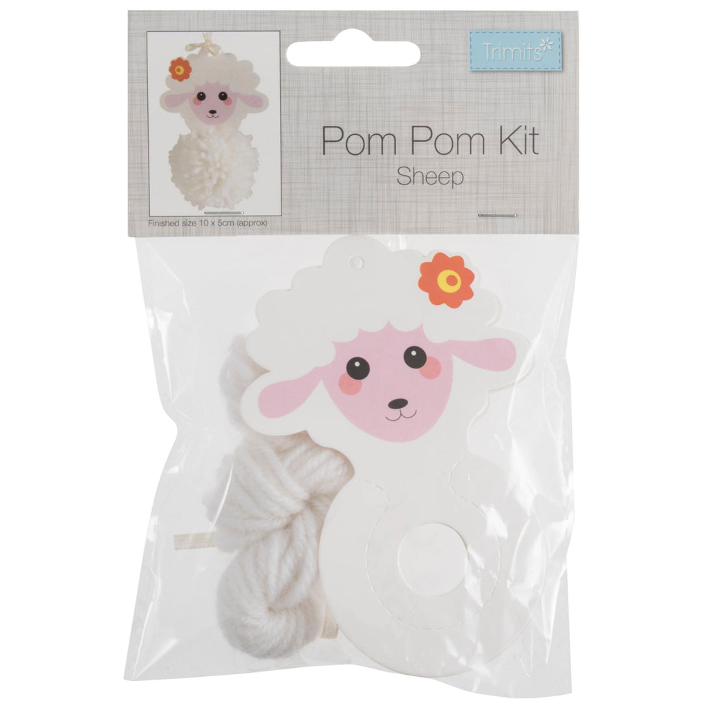 Pom Pom Decoration Kit: Sheep: Pack of 4