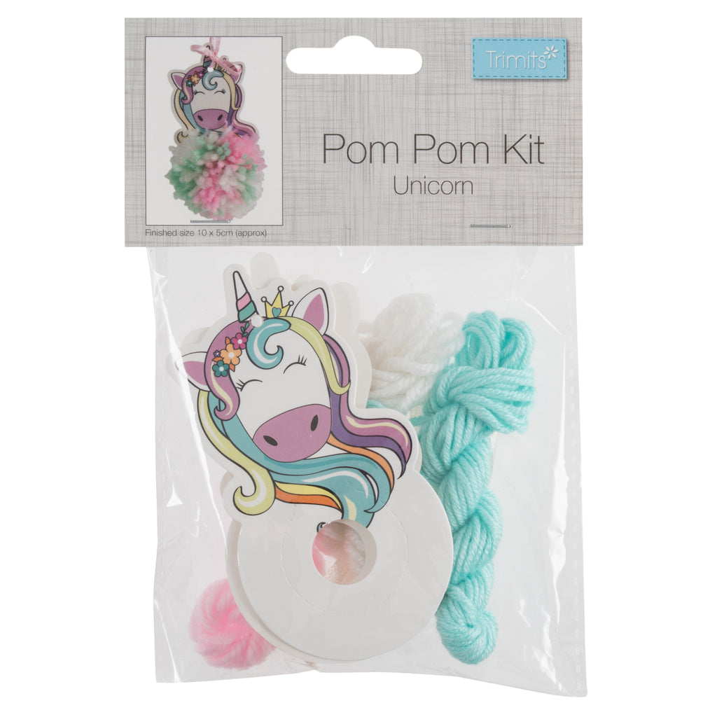 Pom Pom Decoration Kit: Unicorn: Pack of 4
