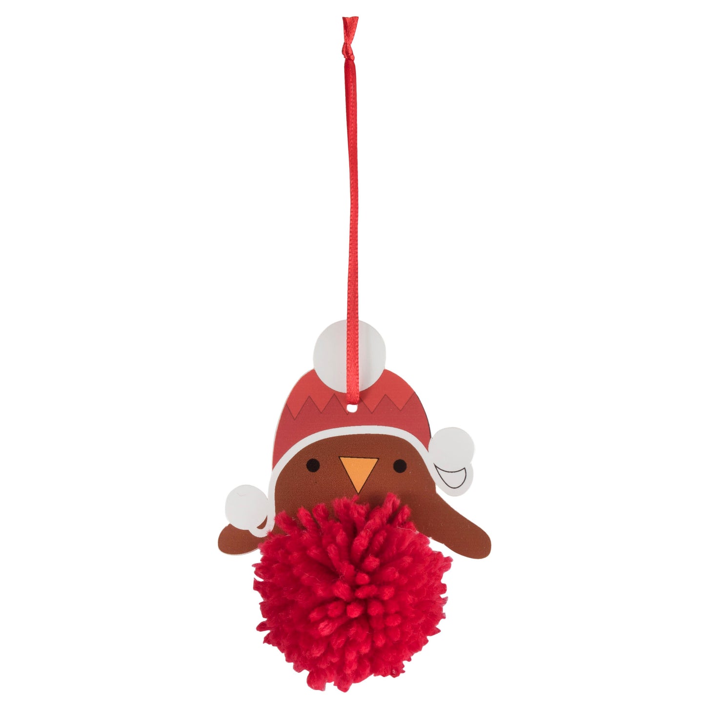 Pom Pom Decoration Kit: Christmas: Robin: Pack of 4