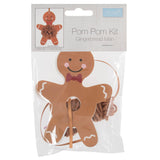 Pom Pom Decoration Kit: Christmas: Gingerbread Man: Pack of 4