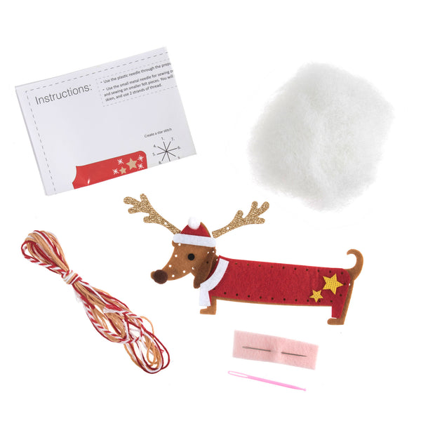 Felt Decoration Kit: Christmas: Festive Dachshund