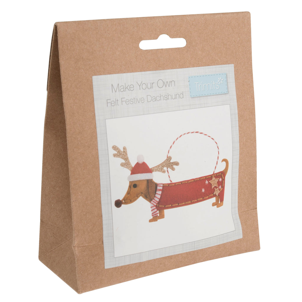 Felt Decoration Kit: Christmas: Festive Dachshund
