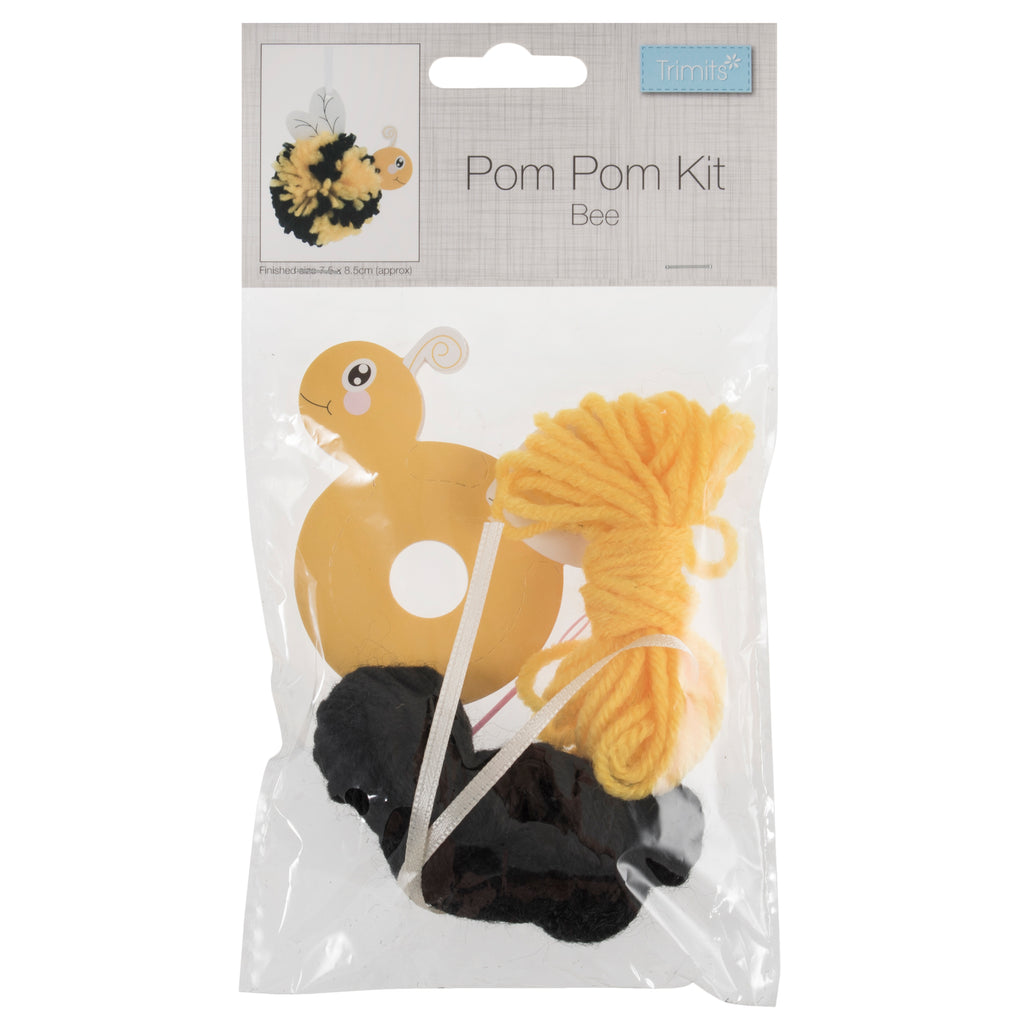 Pom Pom Decoration Kit: Bee: Pack of 4