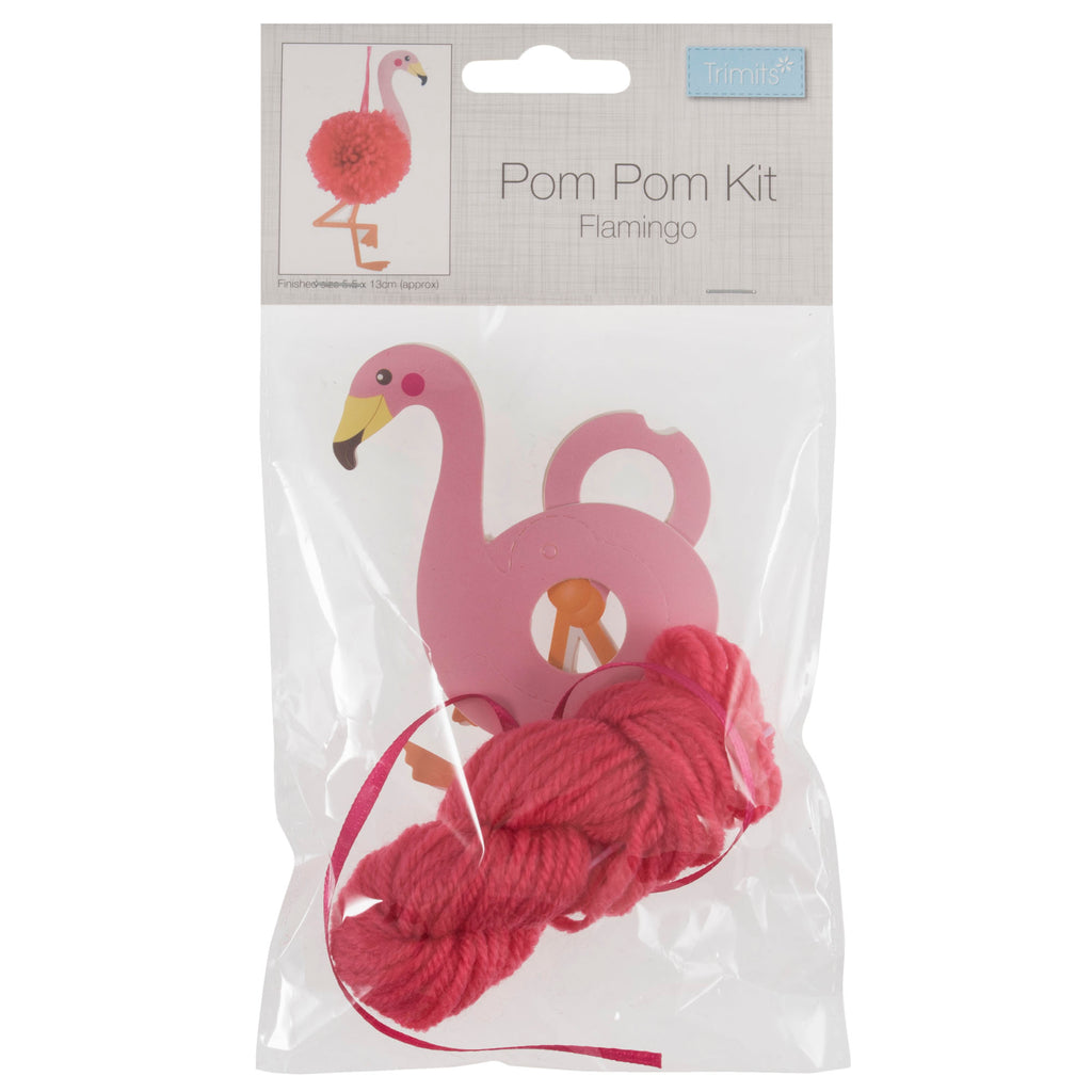 Pom Pom Decoration Kit: Flamingo: Pack of 4